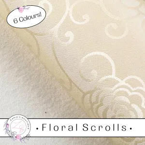 ⋅ Floral Scrolls ⋅ Silky Faux Leather ⋅ Cream ⋅