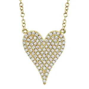 0.21ctw Diamond Pave Heart Pendant Necklace