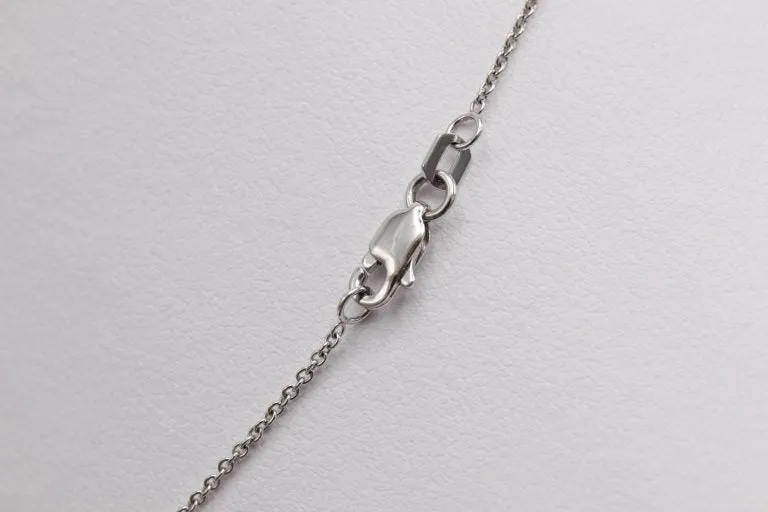 0.25-14k White Gold Bezel Necklace With Diamond