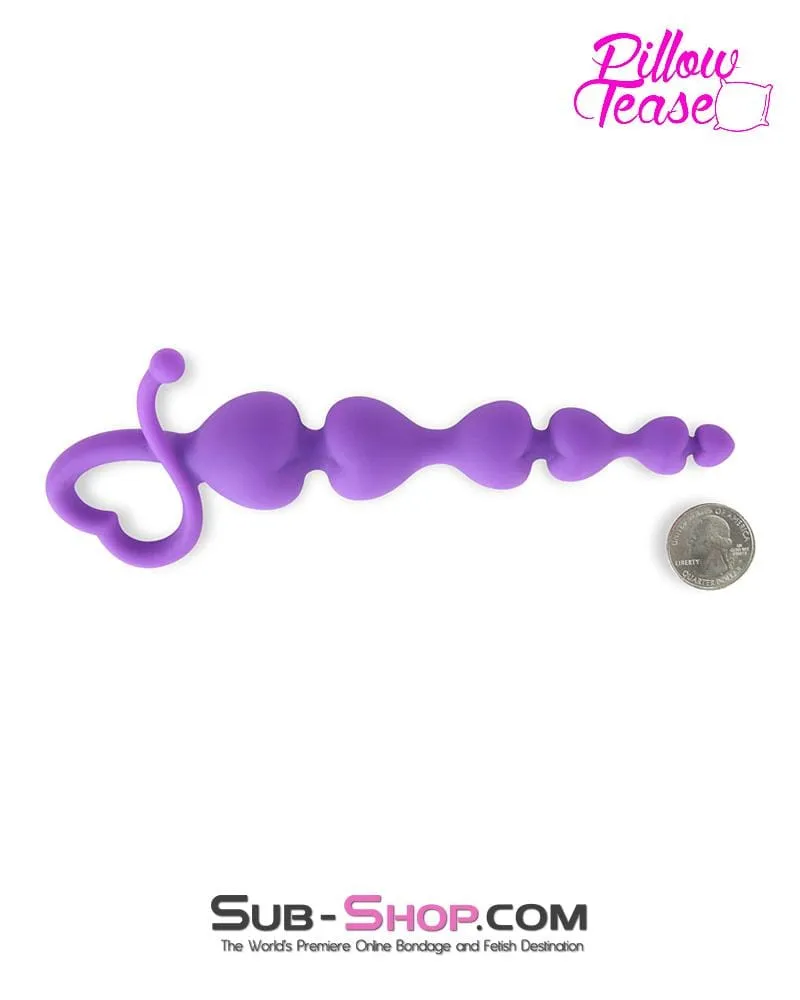 0258E      Purple Hearts Anal Beads - LAST CHANCE - Final Closeout!