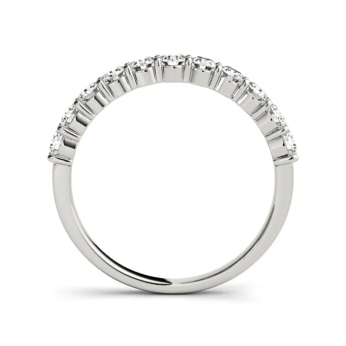 0.5 Carat Round Diamond Classic Wedding Ring, Shared Prong Style