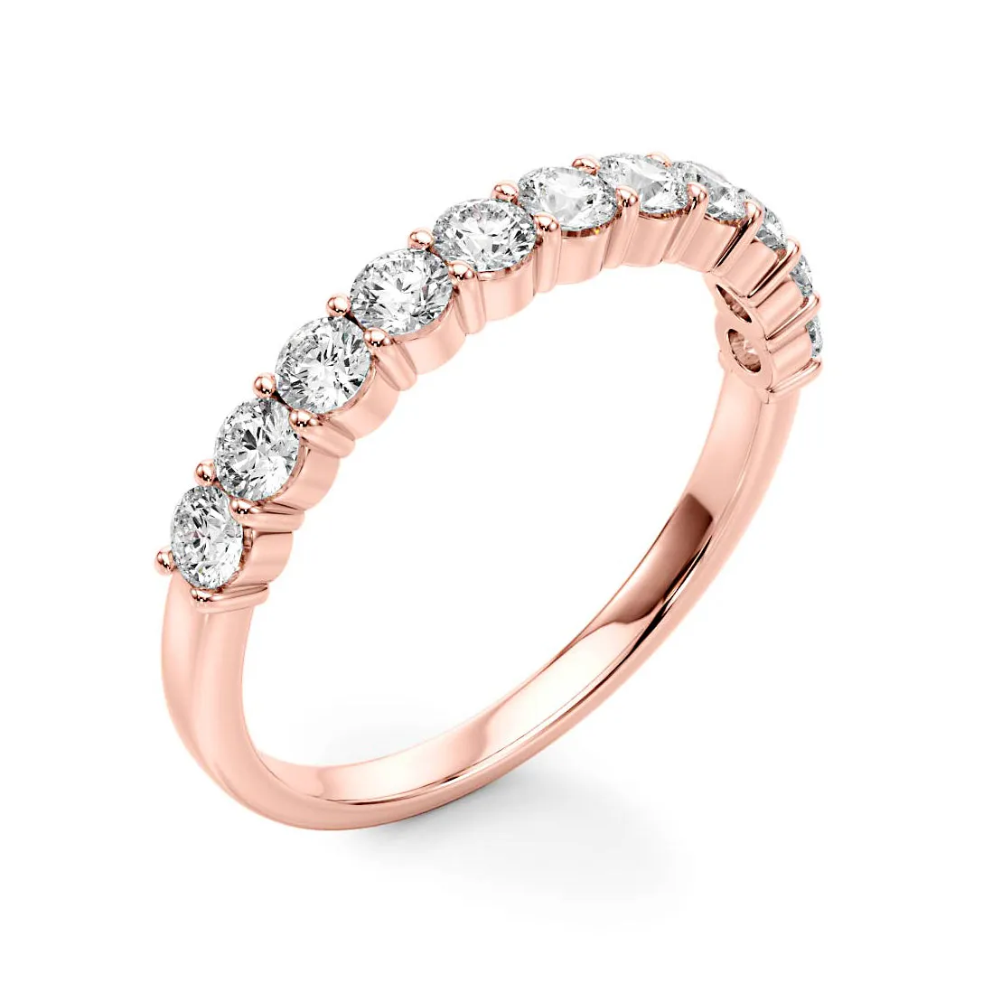 0.5 Carat Round Diamond Classic Wedding Ring, Shared Prong Style