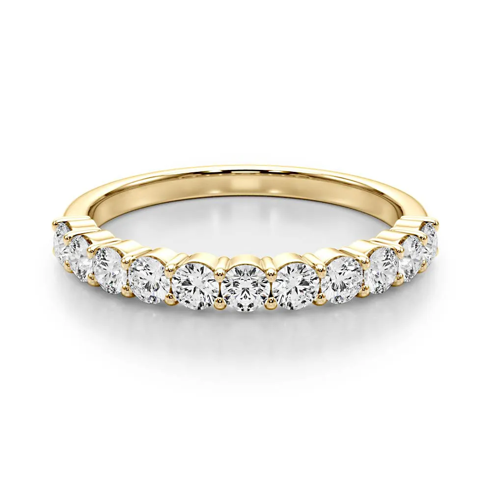 0.5 Carat Round Diamond Classic Wedding Ring, Shared Prong Style