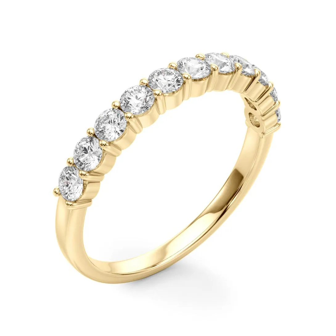 0.5 Carat Round Diamond Classic Wedding Ring, Shared Prong Style