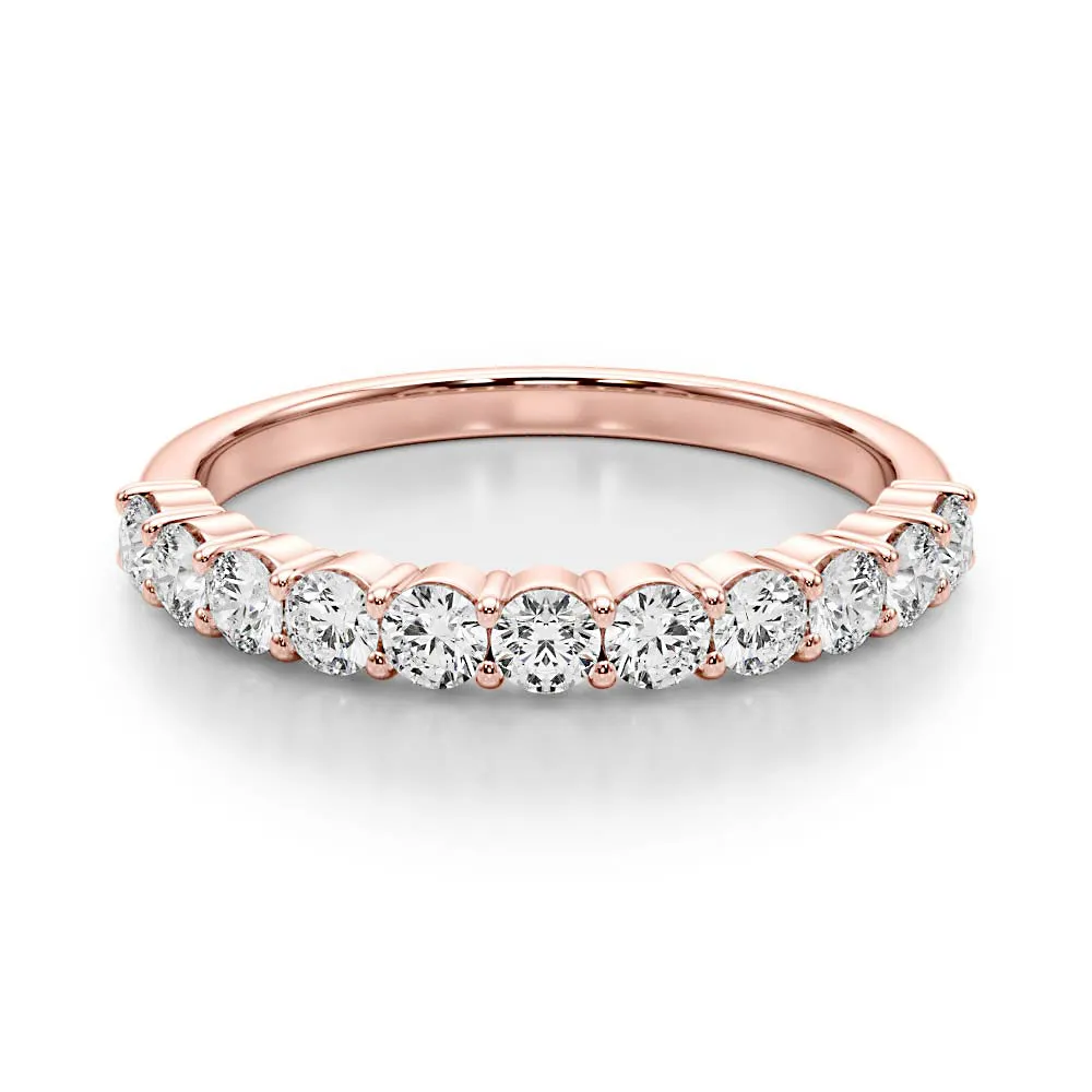 0.5 Carat Round Diamond Classic Wedding Ring, Shared Prong Style