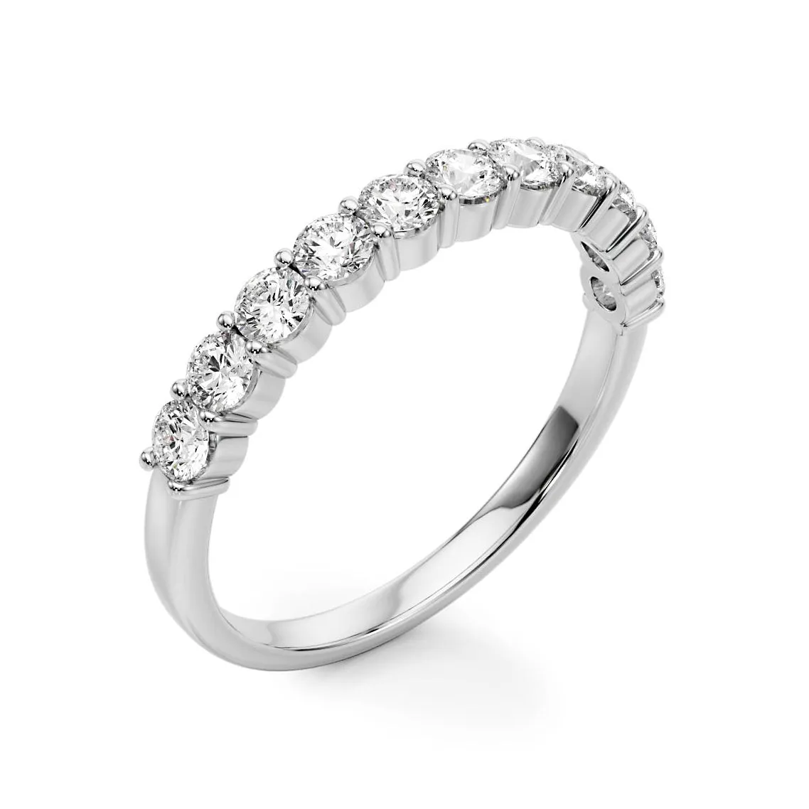 0.5 Carat Round Diamond Classic Wedding Ring, Shared Prong Style