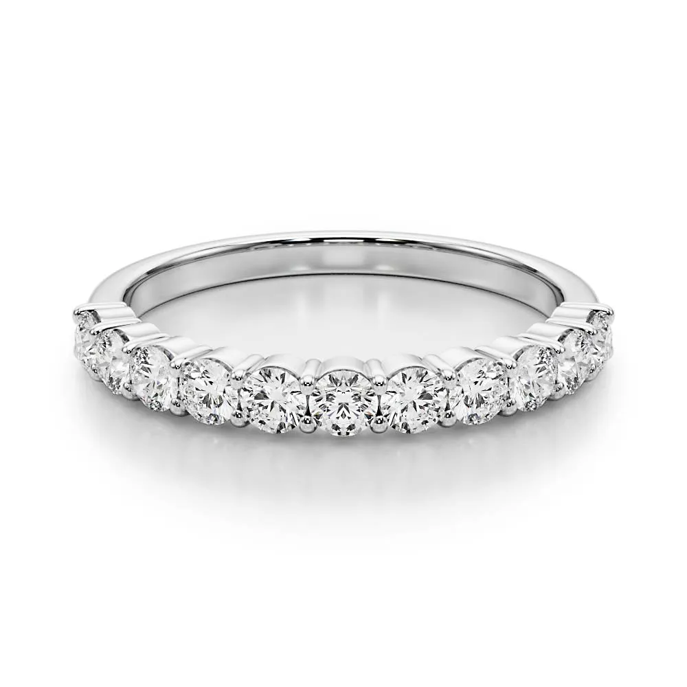 0.5 Carat Round Diamond Classic Wedding Ring, Shared Prong Style
