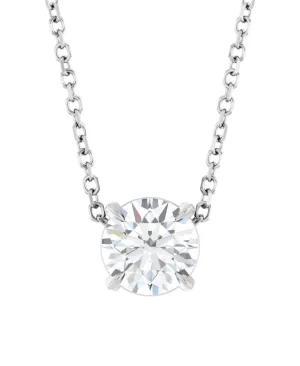 1 Carat Round Moissanite Solitaire Pendant Necklace