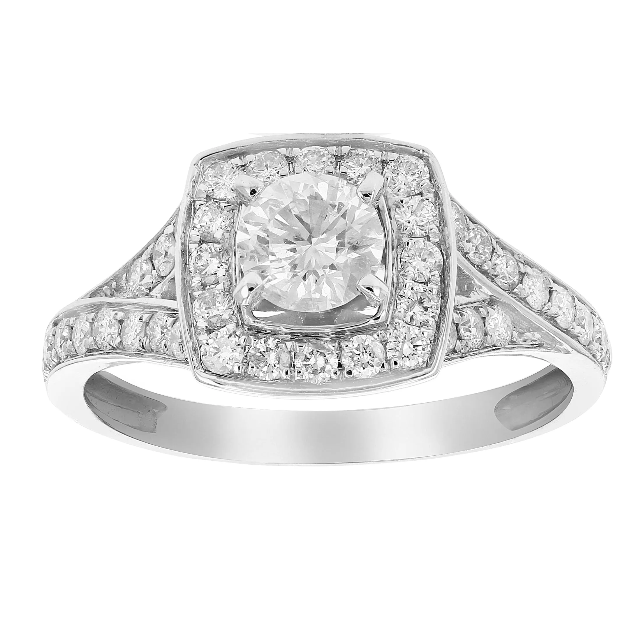 1 cttw Diamond Halo Wedding Ring in 14K White Gold