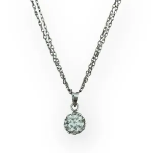 1.00ct Round Brilliant Cut Diamonds in 14K White Gold Solitaire Pendant Necklace 18"