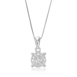 1/10 cttw Lab Grown Composite Diamond Pendant in Sterling Silver