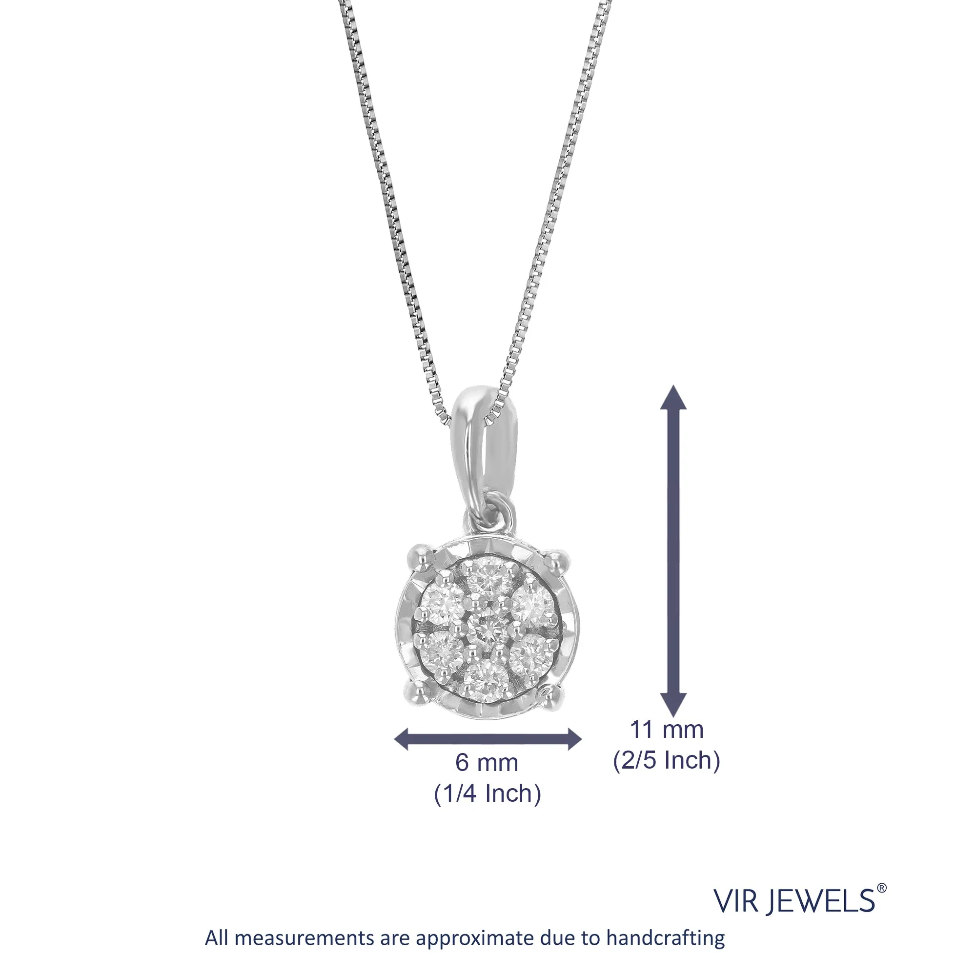 1/10 cttw Lab Grown Diamond Composite Pendant in Sterling Silver