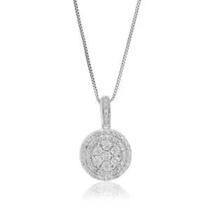 1/10 cttw Lab Grown Diamond Round Pendant in Sterling Silver