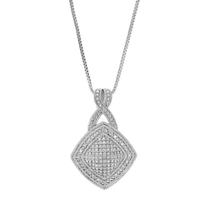 1/12 cttw Lab Grown Diamond Kite Drop Pendant in Silver
