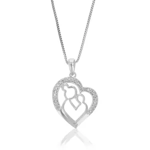 1/12 cttw Lab Grown Diamond Motherhood Pendant in Silver