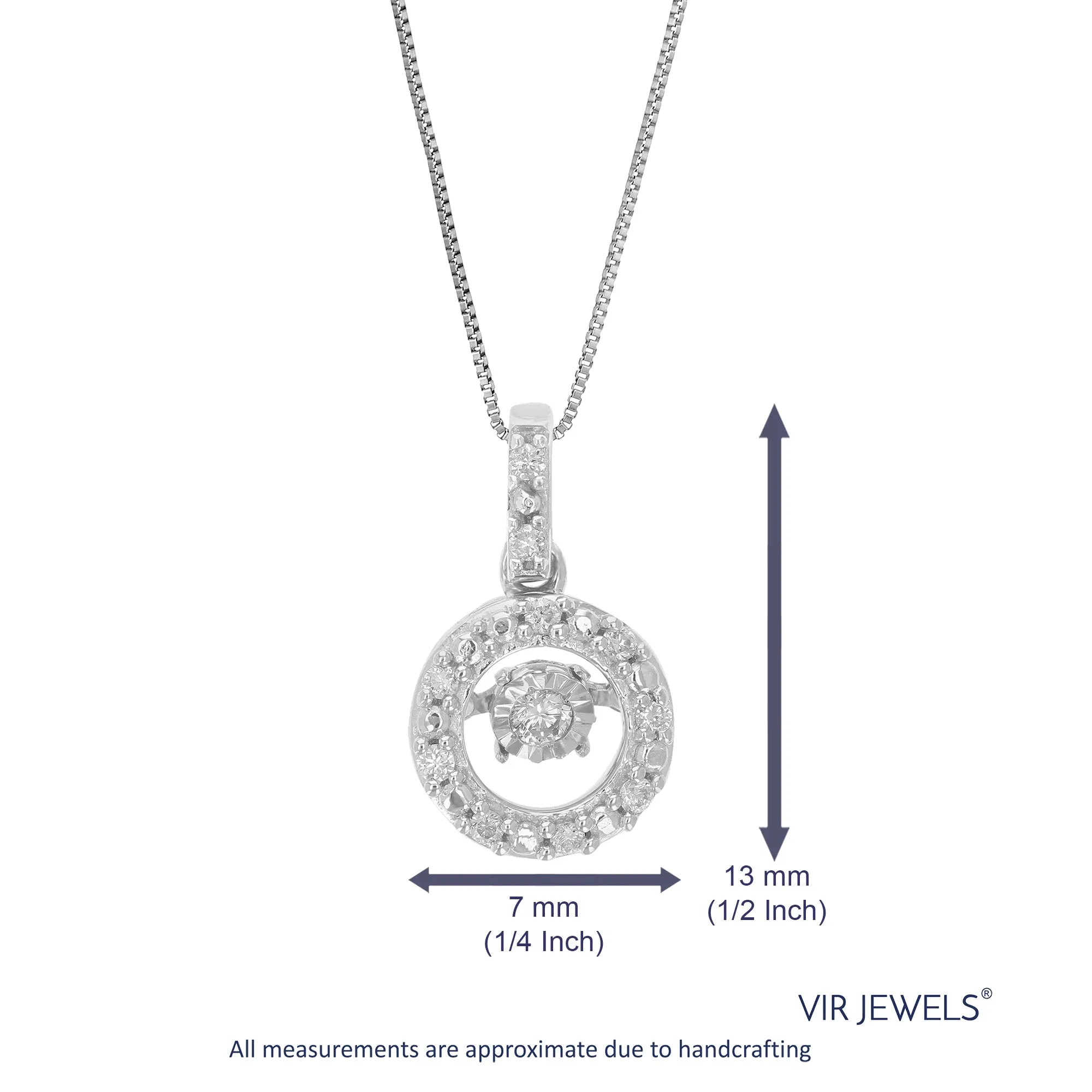 1/12 cttw Lab Grown Diamond Swing Pendant in .925 Sterling Silver