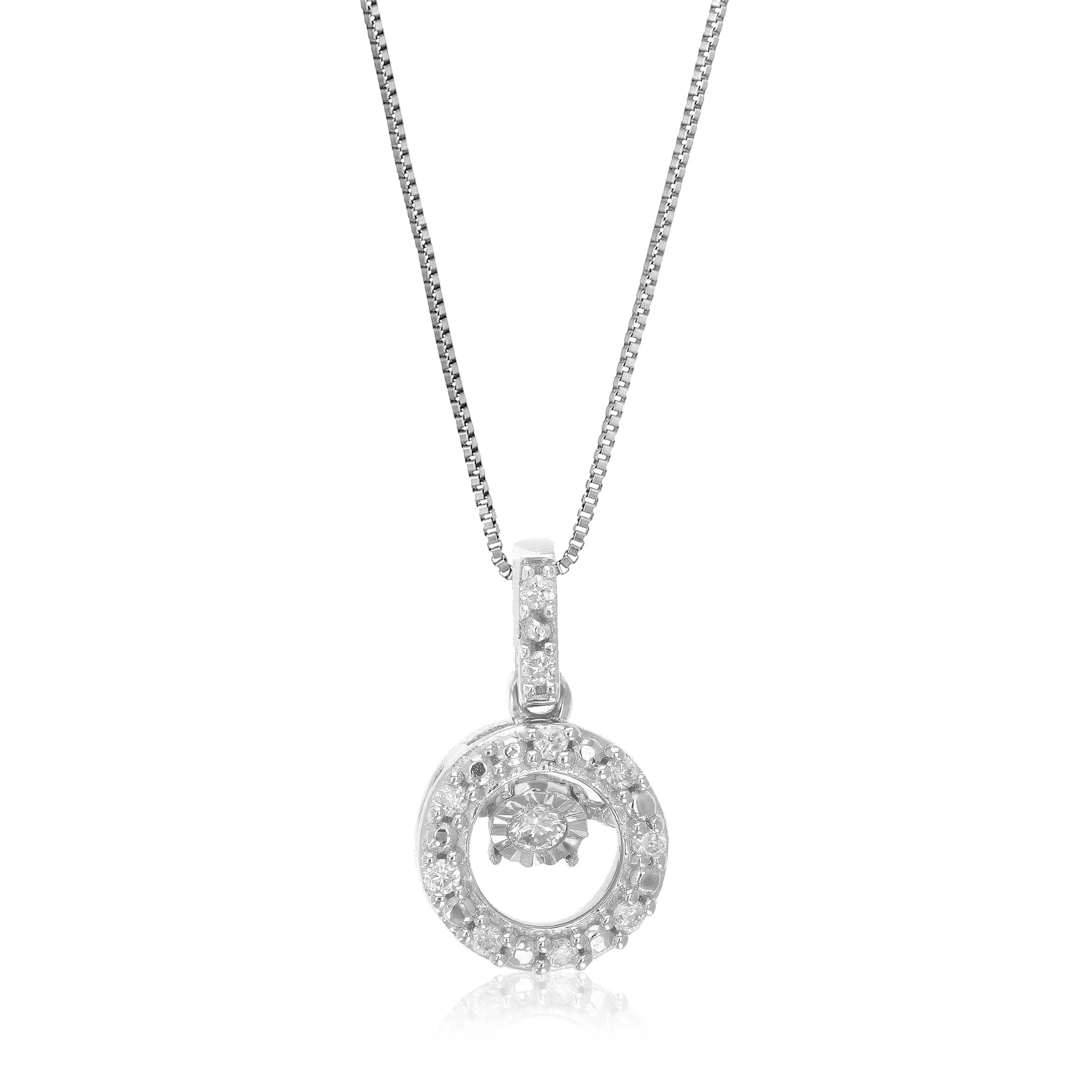 1/12 cttw Lab Grown Diamond Swing Pendant in .925 Sterling Silver