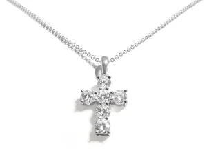 1.15carat Diamond Cross Pendant Chain Necklace