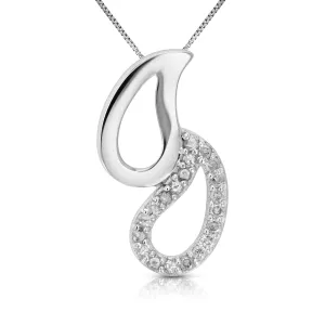 1/20 cttw Diamond Pear Drop Pendant Necklace in Sterling Silver