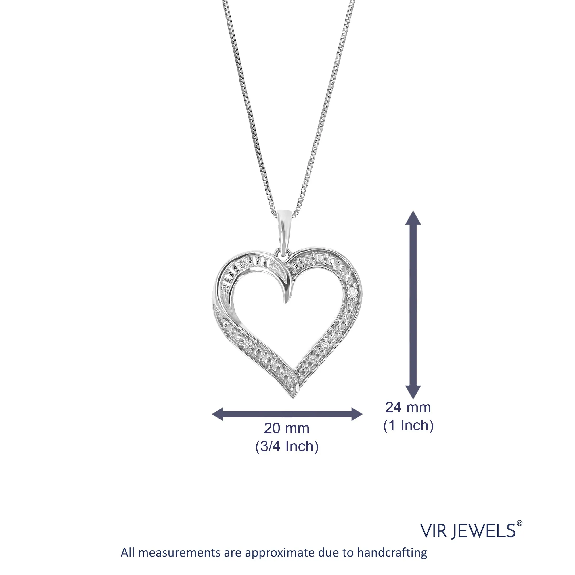 1/20 cttw Heart Lab Grown Diamond Pendant in Silver