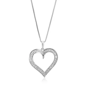 1/20 cttw Heart Lab Grown Diamond Pendant in Silver