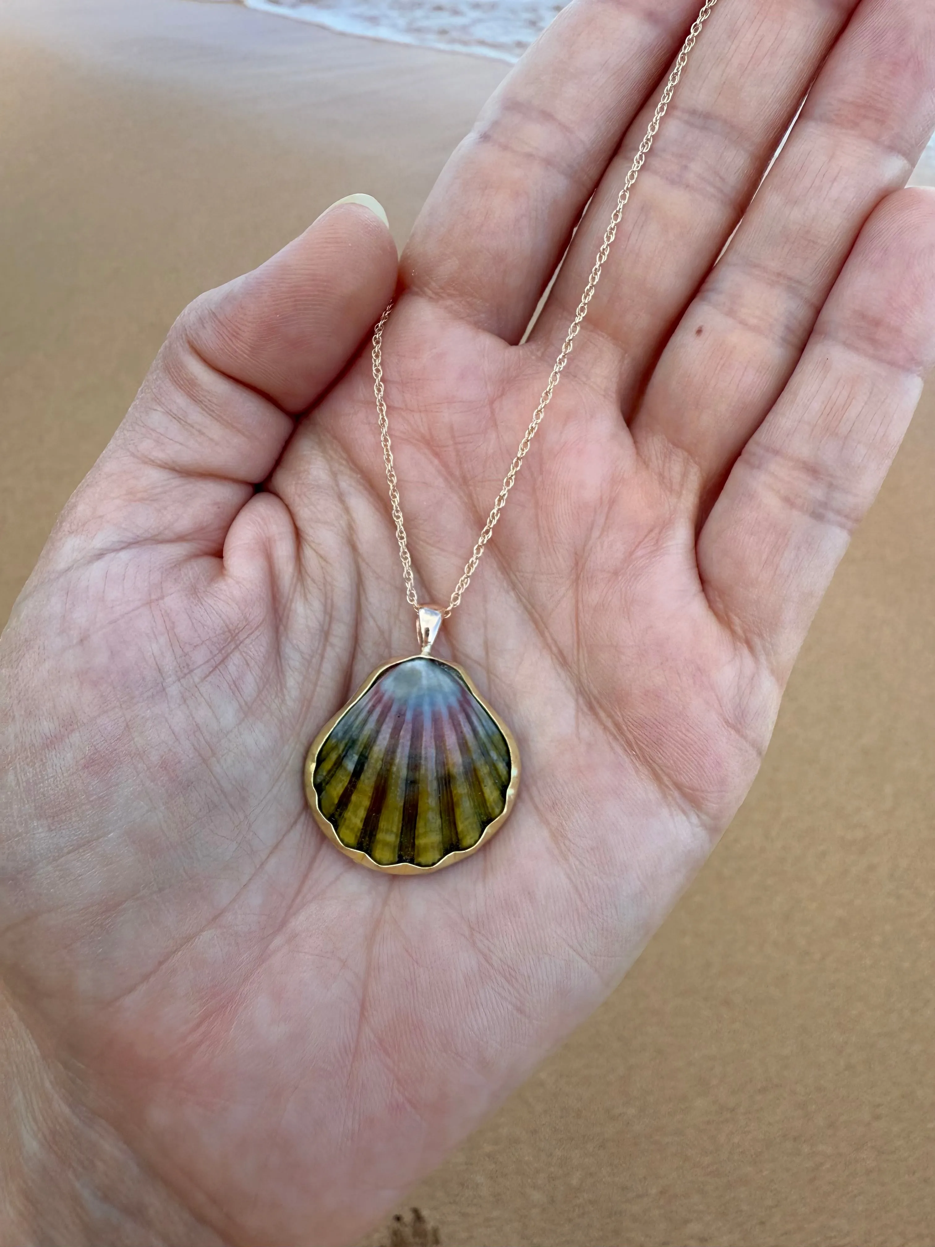 14K Gold Bezeled Moonrise Necklace