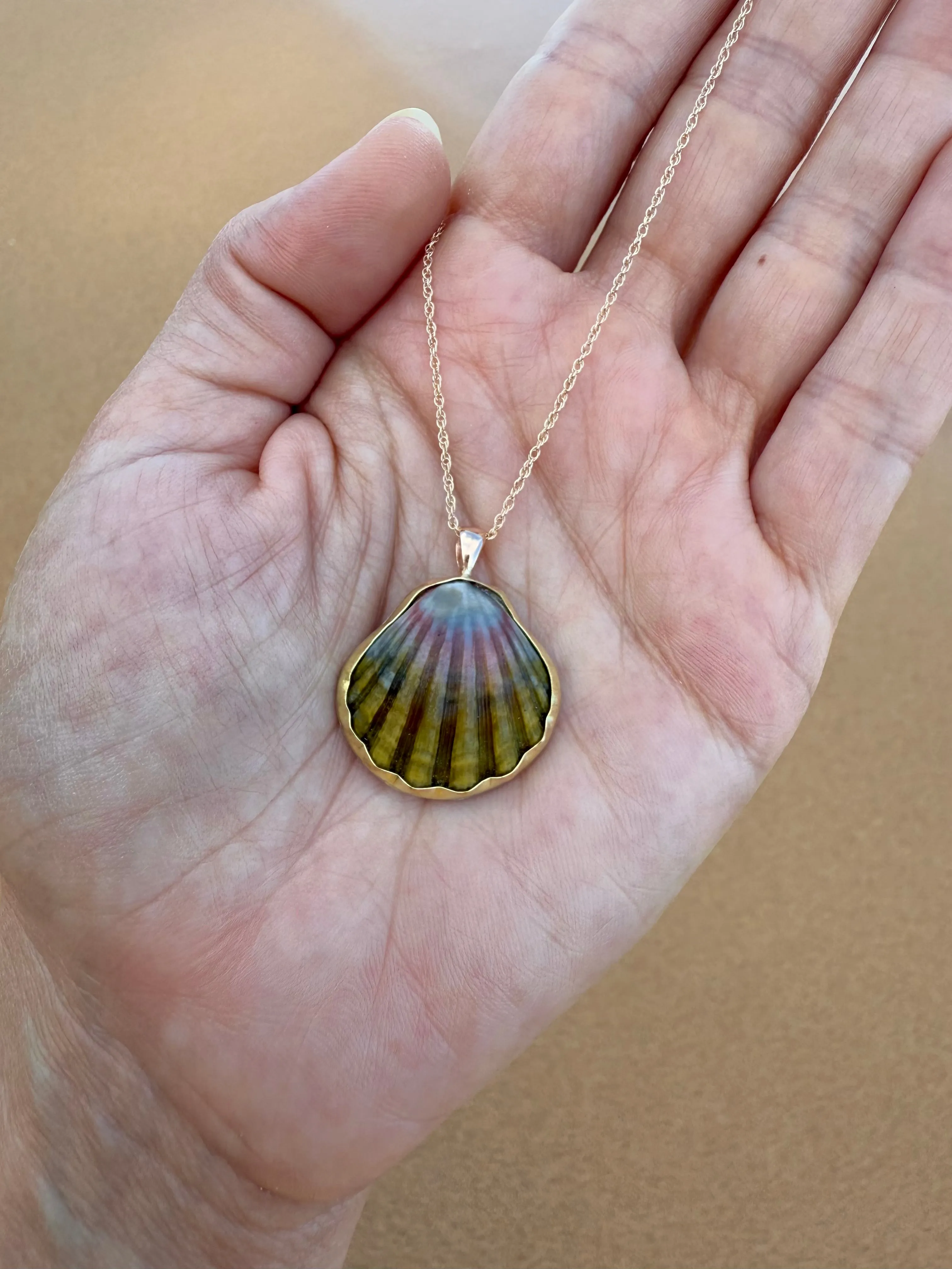 14K Gold Bezeled Moonrise Necklace