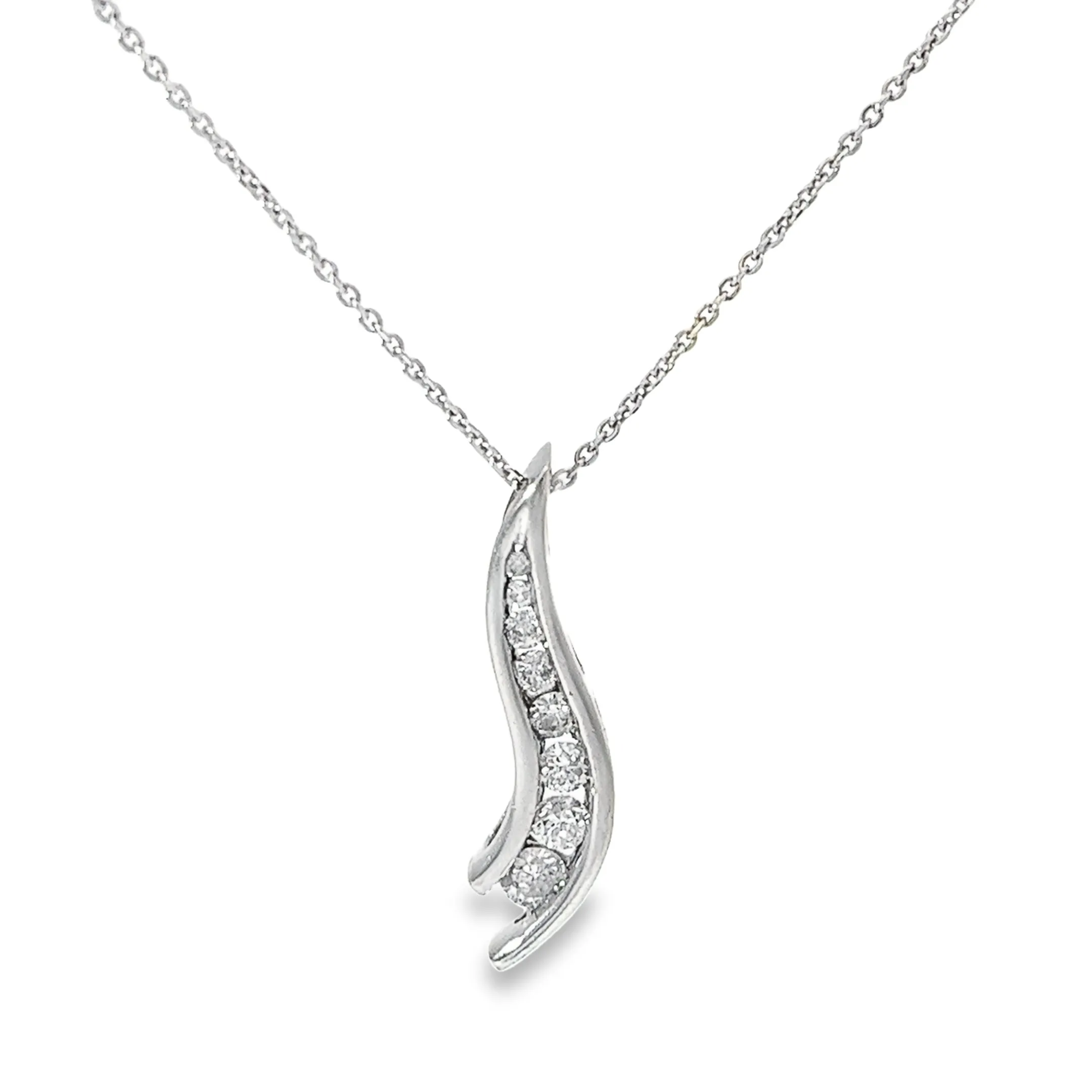 14k Rose Gold .50ct H SI2 Round Diamond Journey Necklace