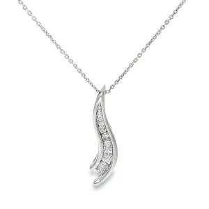 14k Rose Gold .50ct H SI2 Round Diamond Journey Necklace