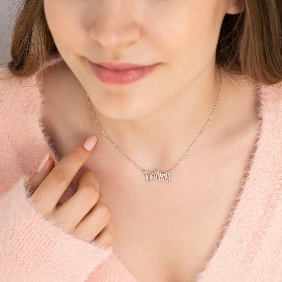 14K Solid Gold Harry Potter Font Name Necklace