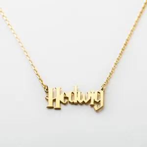 14K Solid Gold Harry Potter Font Name Necklace