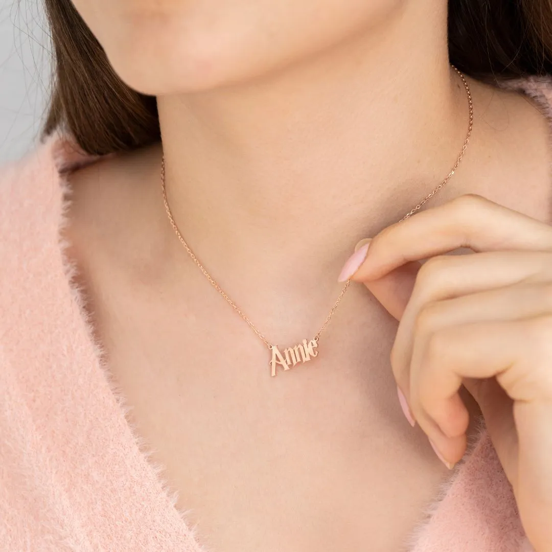14K Solid Gold Harry Potter Font Name Necklace