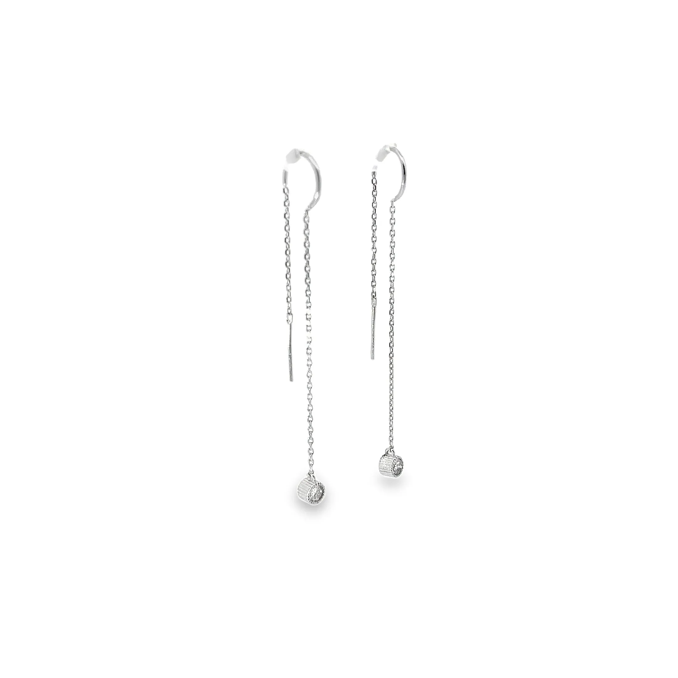 14K WHITE GOLD .25 CT FVS2 DIAMOND DANGLE THREADED
