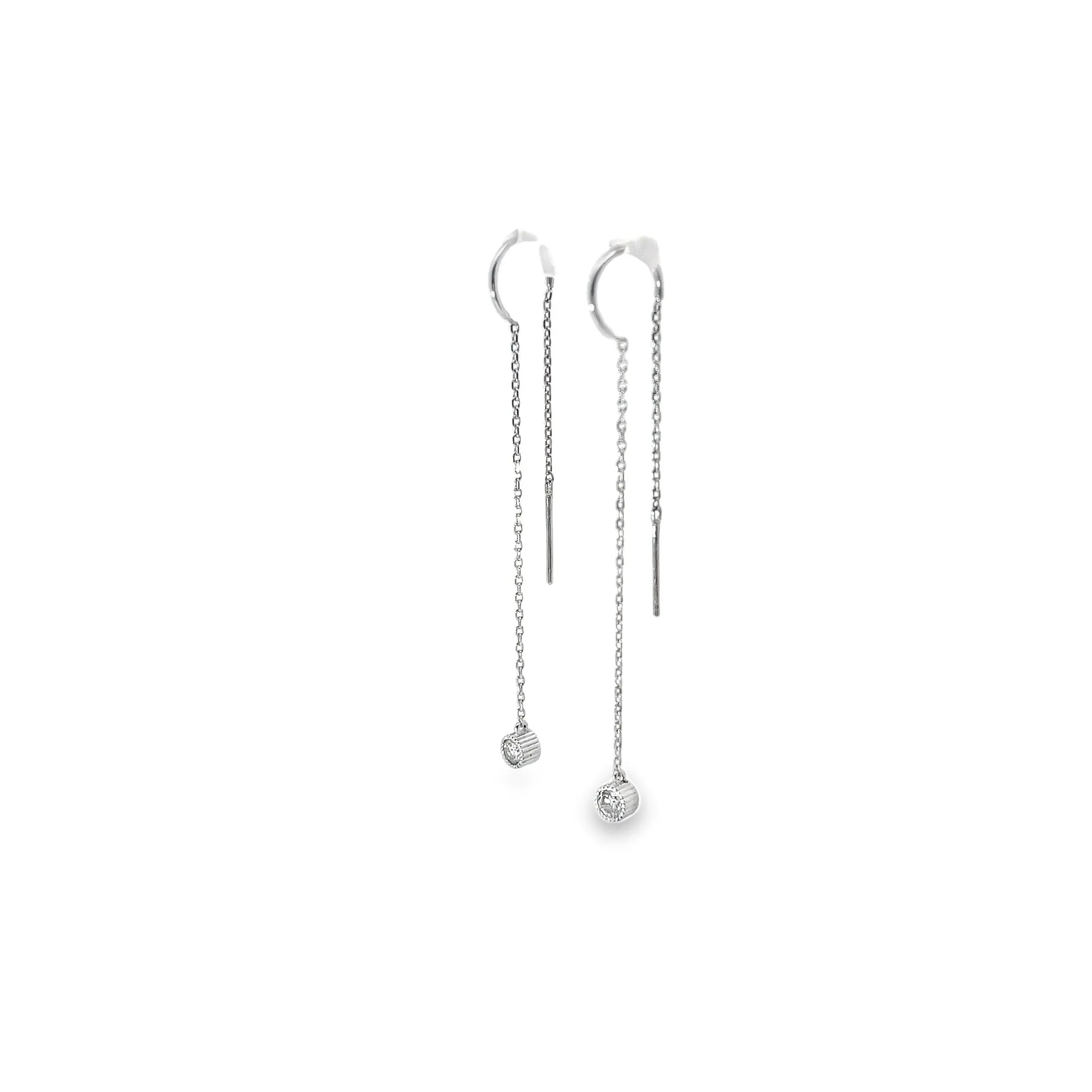 14K WHITE GOLD .25 CT FVS2 DIAMOND DANGLE THREADED
