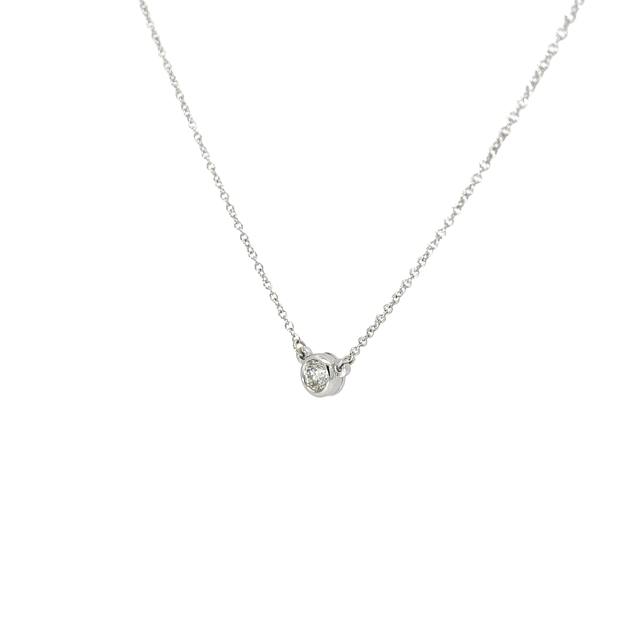 14K WHITE GOLD .25CT G SI1 ROUND DIAMOND SOLITAIRE PENDANT