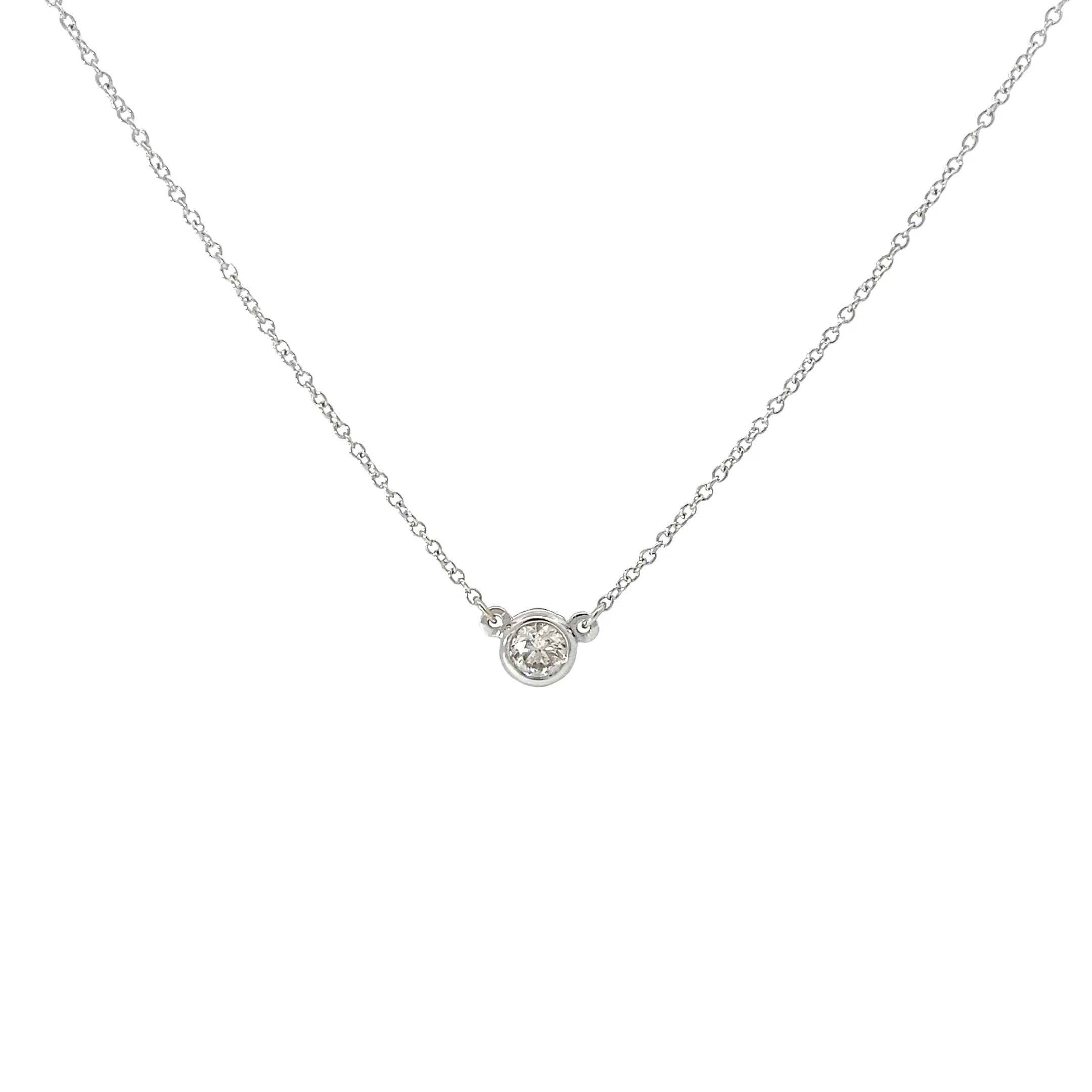 14K WHITE GOLD .25CT G SI1 ROUND DIAMOND SOLITAIRE PENDANT