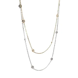 14K WHITE OR YELLOW GOLD  1CT GSI1 10 DIAMOND BY THE YARD NECKLACE 18 INCH