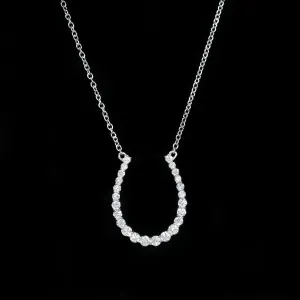 14k Yellow Gold 0.36 Carat Diamond Horseshoe Necklace
