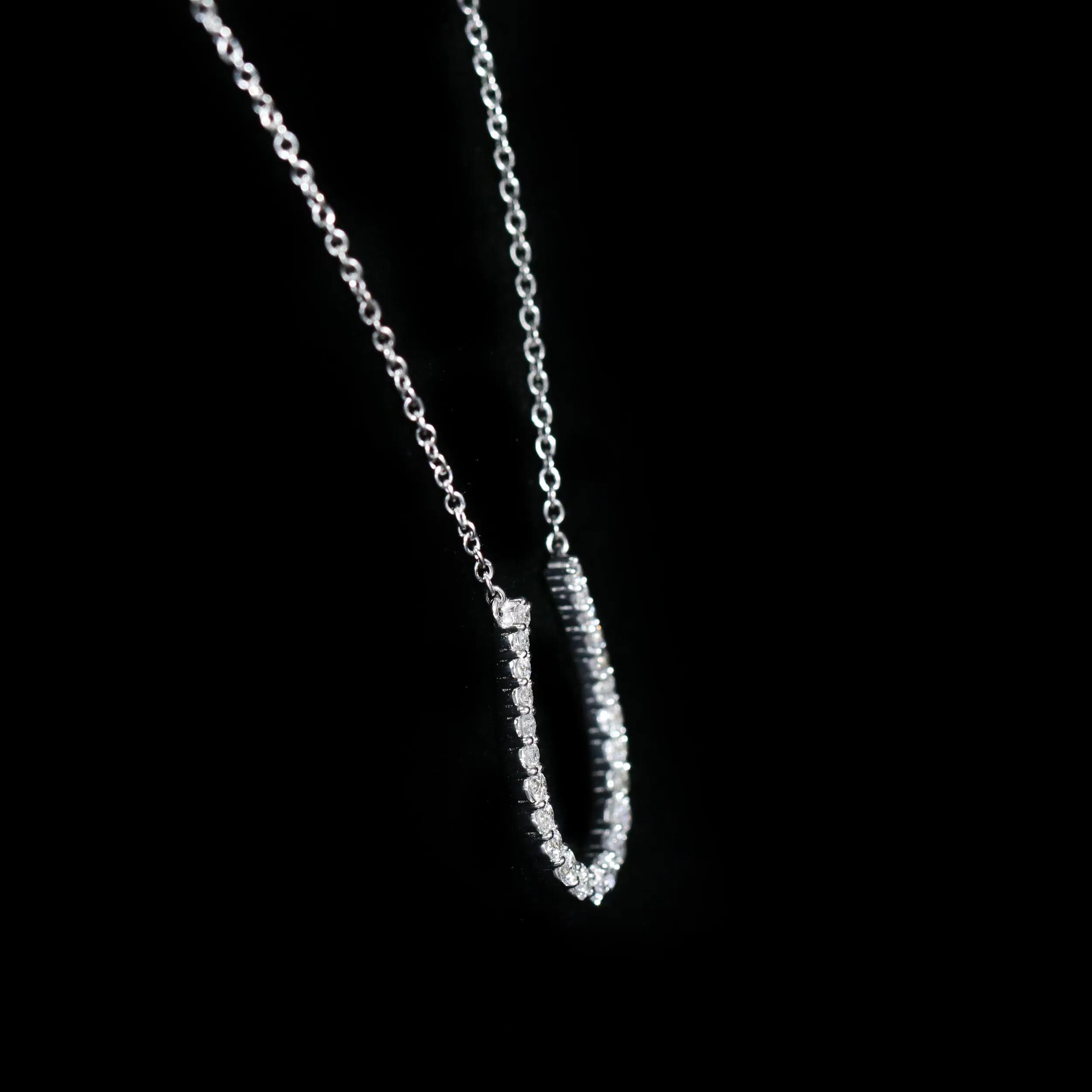 14k Yellow Gold 0.36 Carat Diamond Horseshoe Necklace