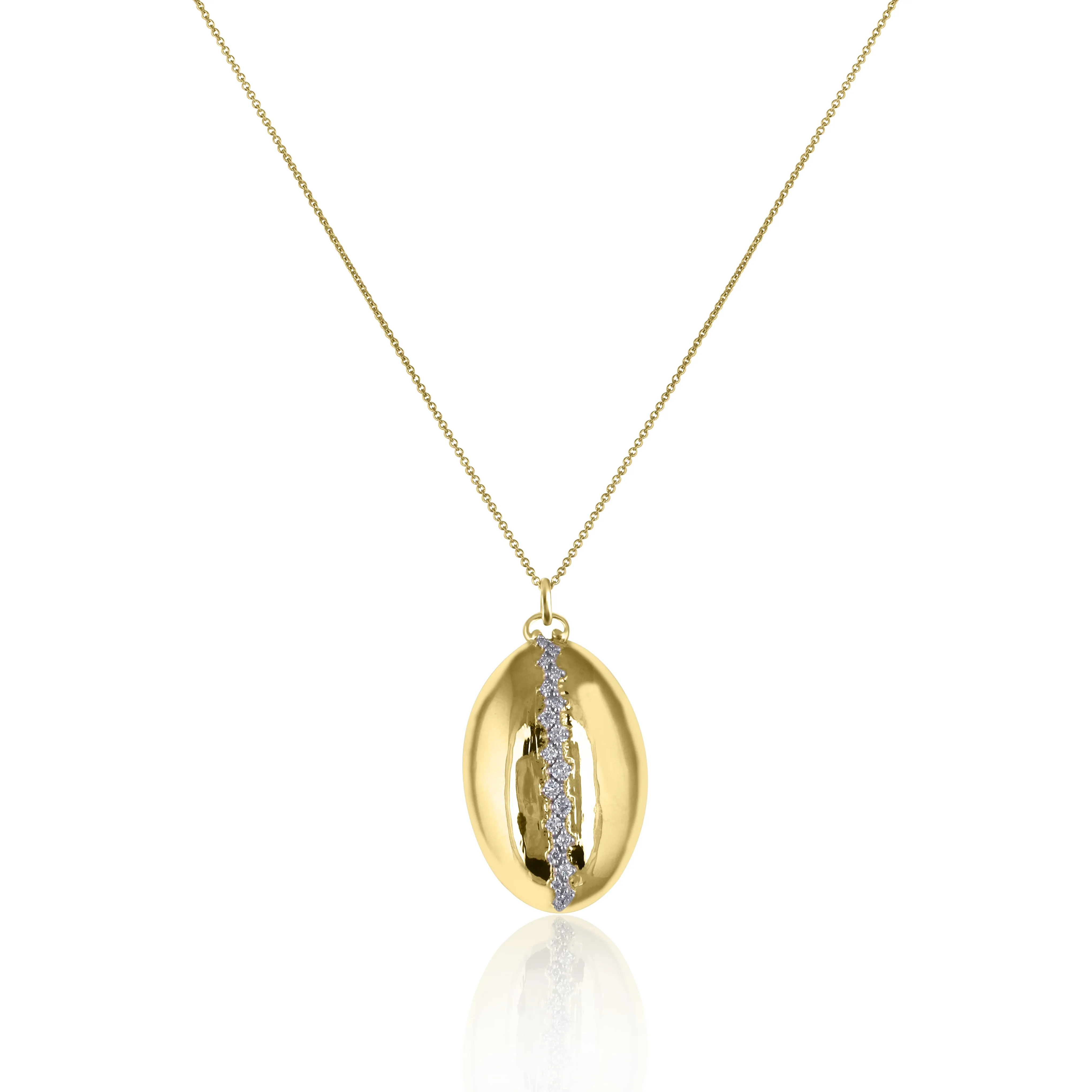 14K Yellow Gold Eldridge Necklace with Diamond Pendant