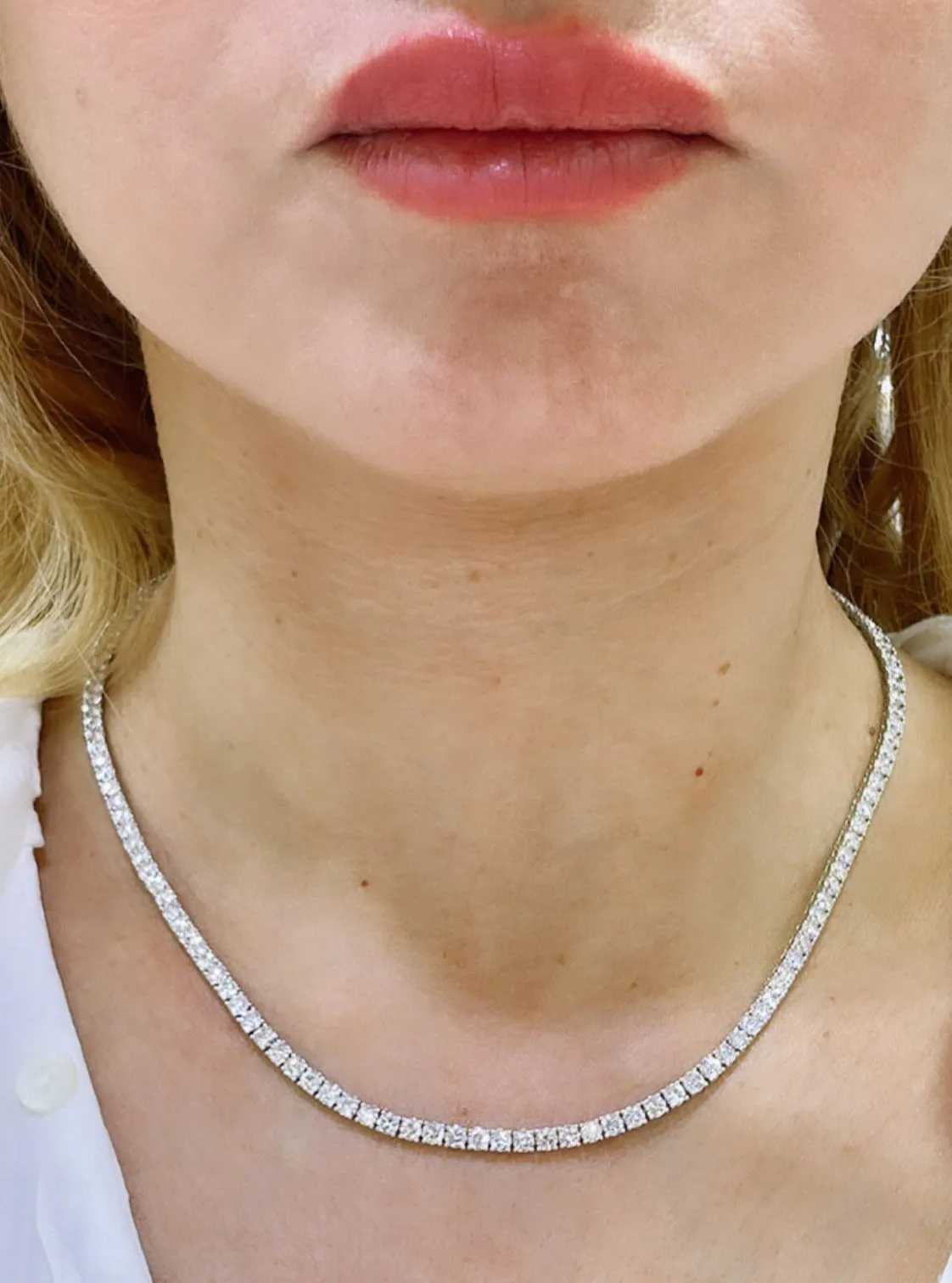 15.08ct tw Lab Diamond Riviera Line Tennis Statement Necklace