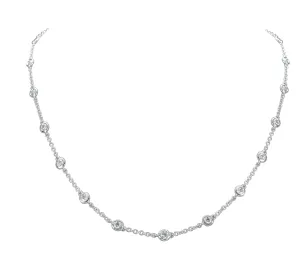 1.55ct t.w. Diamond Bezel Set Diamond By The Yard Necklace