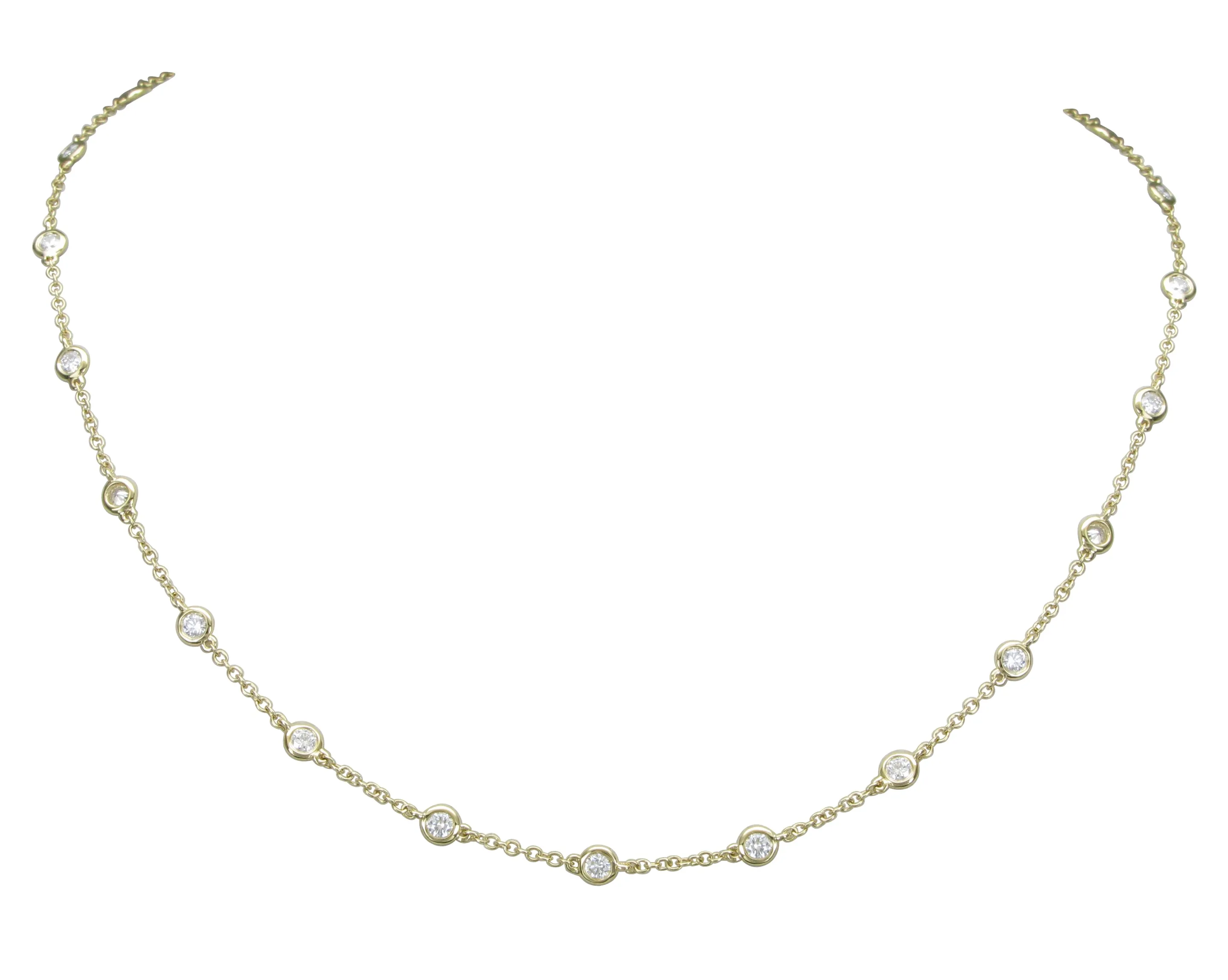 1.55ct t.w. Diamond Bezel Set Diamond By The Yard Necklace