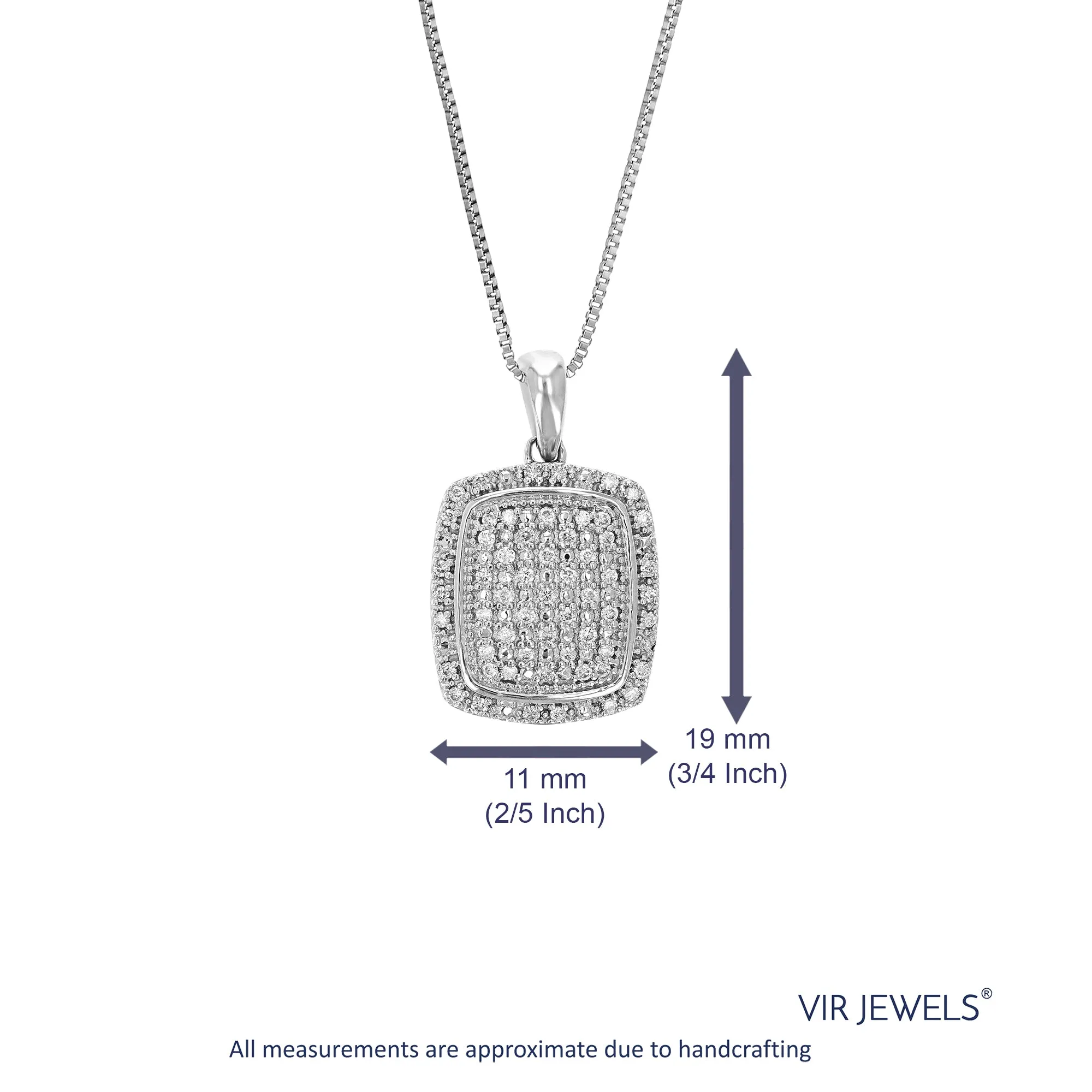 1/6 cttw Lab Grown Diamond Vintage Pendant in Sterling Silver