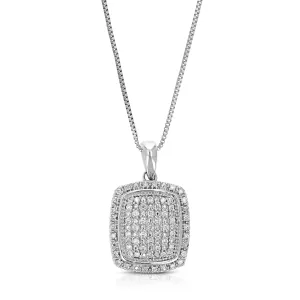 1/6 cttw Lab Grown Diamond Vintage Pendant in Sterling Silver
