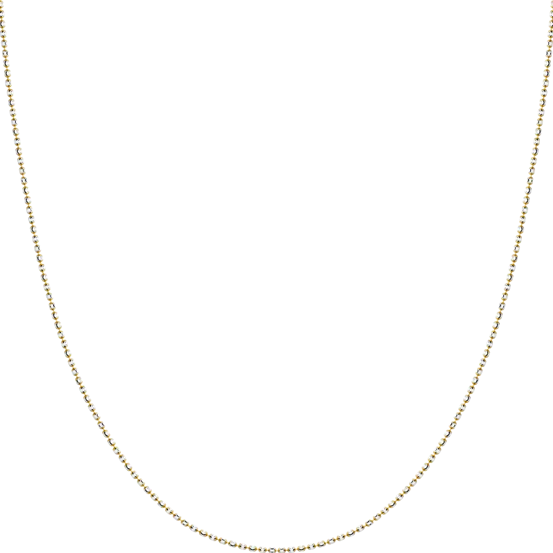 18K Gold Dazzling Oval Bead Chain Necklace