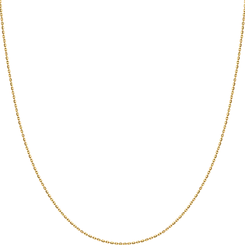 18K Gold Dazzling Oval Bead Chain Necklace