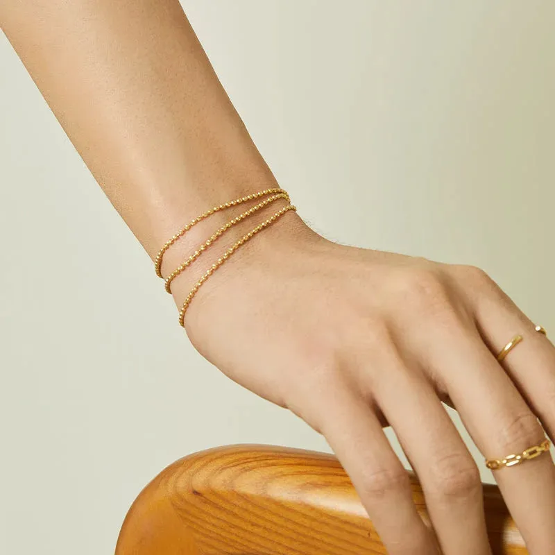 18K Gold Dazzling Oval Bead Chain Necklace