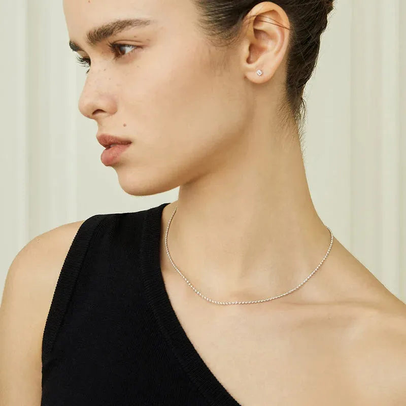 18K Gold Dazzling Oval Bead Chain Necklace