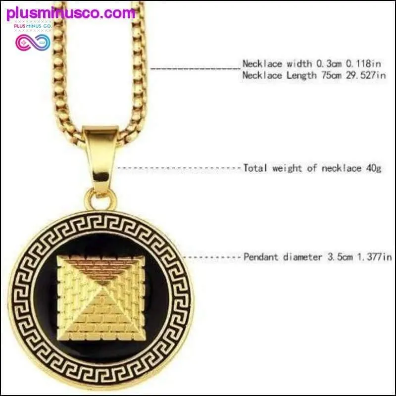 18k Real Gold Plated Ancient Egypt Pyramid Necklace